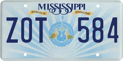MS license plate ZOT584