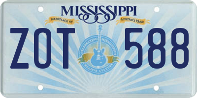 MS license plate ZOT588
