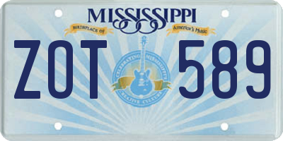 MS license plate ZOT589