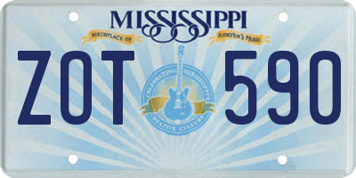 MS license plate ZOT590