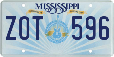 MS license plate ZOT596