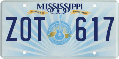 MS license plate ZOT617