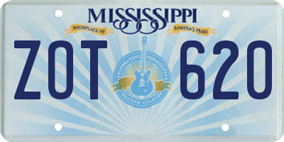 MS license plate ZOT620