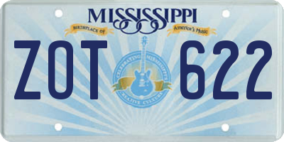 MS license plate ZOT622