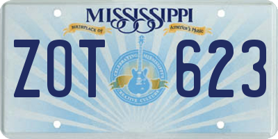 MS license plate ZOT623