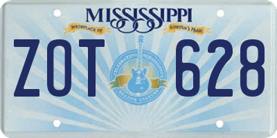 MS license plate ZOT628