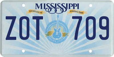 MS license plate ZOT709