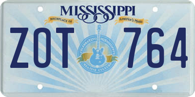 MS license plate ZOT764