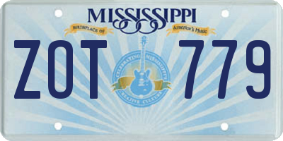 MS license plate ZOT779