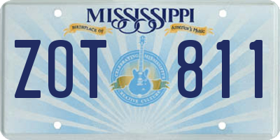 MS license plate ZOT811