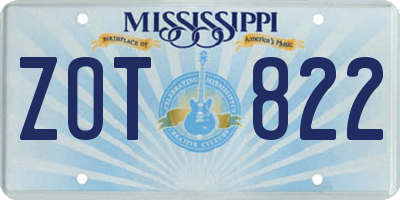 MS license plate ZOT822