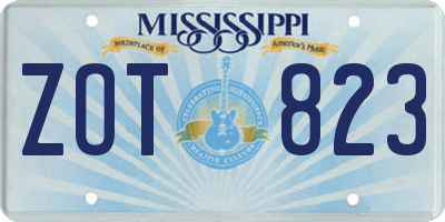 MS license plate ZOT823