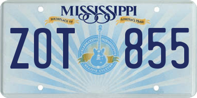 MS license plate ZOT855