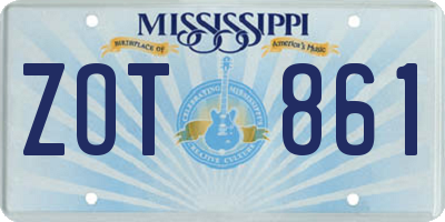 MS license plate ZOT861
