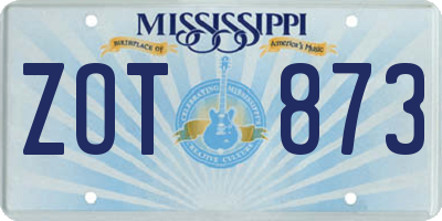 MS license plate ZOT873