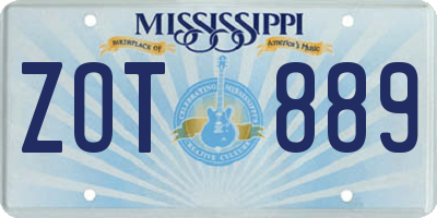 MS license plate ZOT889