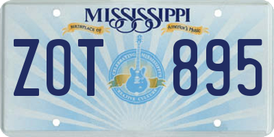 MS license plate ZOT895