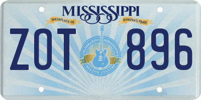 MS license plate ZOT896
