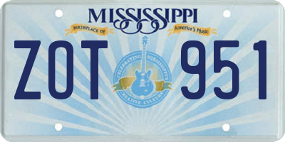 MS license plate ZOT951