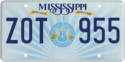 MS license plate ZOT955