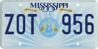 MS license plate ZOT956