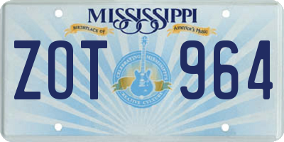 MS license plate ZOT964