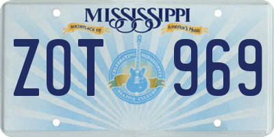 MS license plate ZOT969