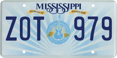 MS license plate ZOT979