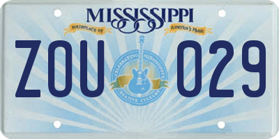 MS license plate ZOU029
