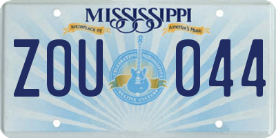 MS license plate ZOU044