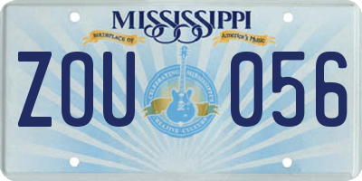 MS license plate ZOU056