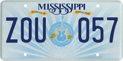 MS license plate ZOU057