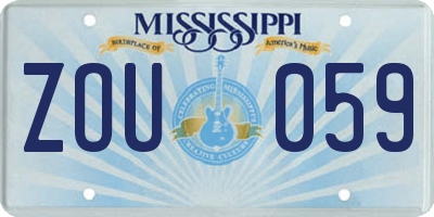 MS license plate ZOU059