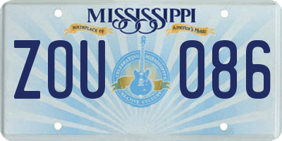 MS license plate ZOU086