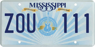 MS license plate ZOU111