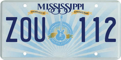MS license plate ZOU112