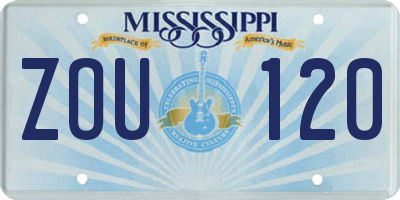 MS license plate ZOU120