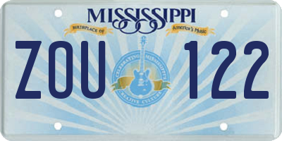 MS license plate ZOU122