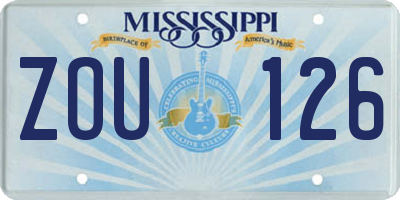 MS license plate ZOU126