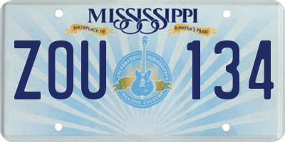 MS license plate ZOU134