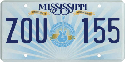 MS license plate ZOU155
