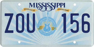 MS license plate ZOU156