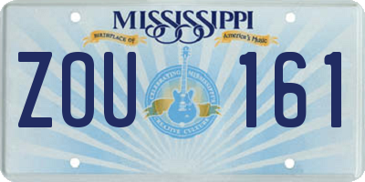 MS license plate ZOU161