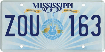 MS license plate ZOU163