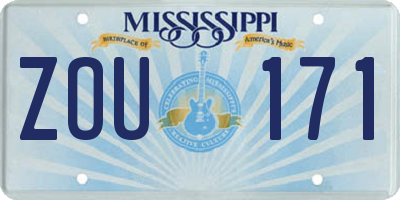 MS license plate ZOU171
