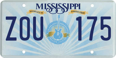 MS license plate ZOU175