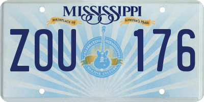 MS license plate ZOU176