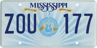 MS license plate ZOU177