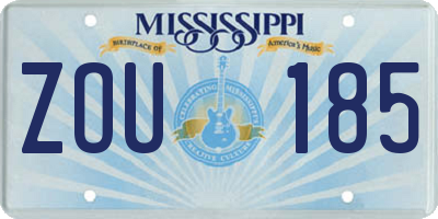 MS license plate ZOU185