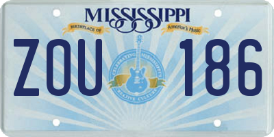 MS license plate ZOU186